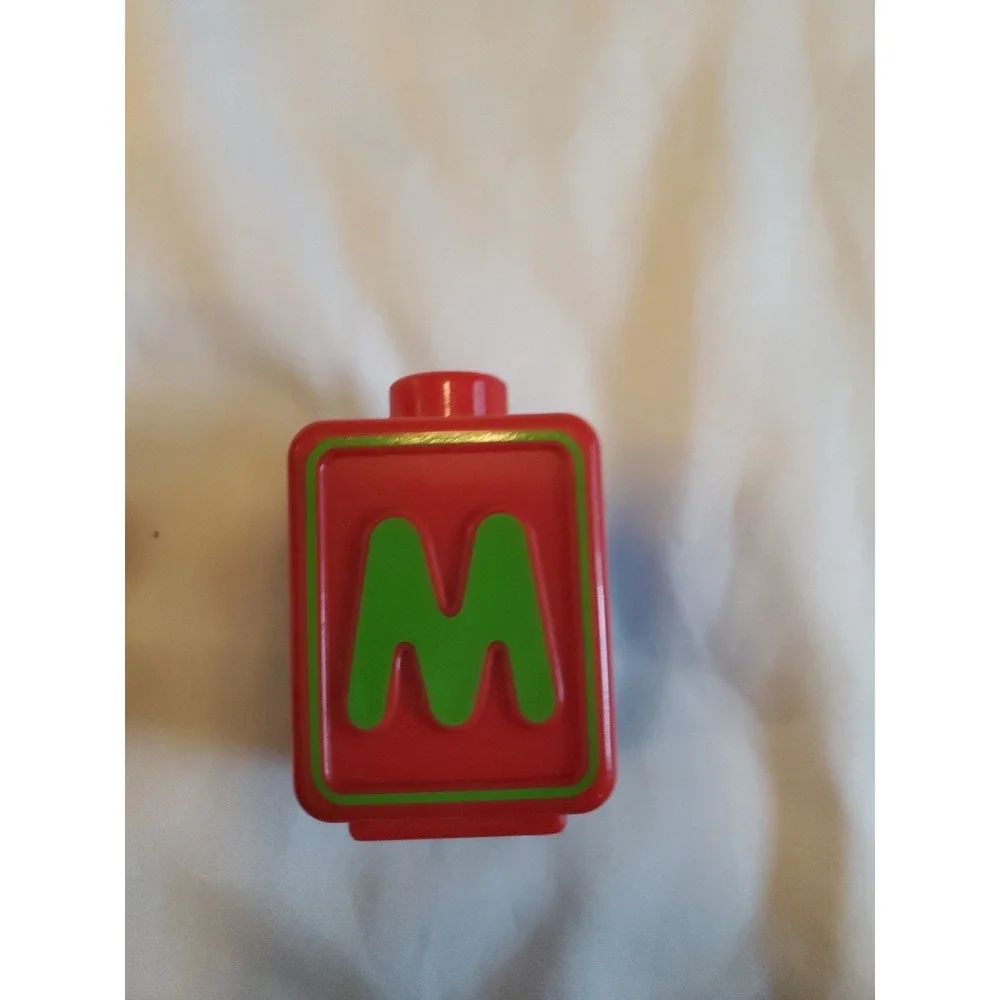 VTech Alphabet Activity Cube Replacement Part 2 Side Z M Letter Block Blue Red